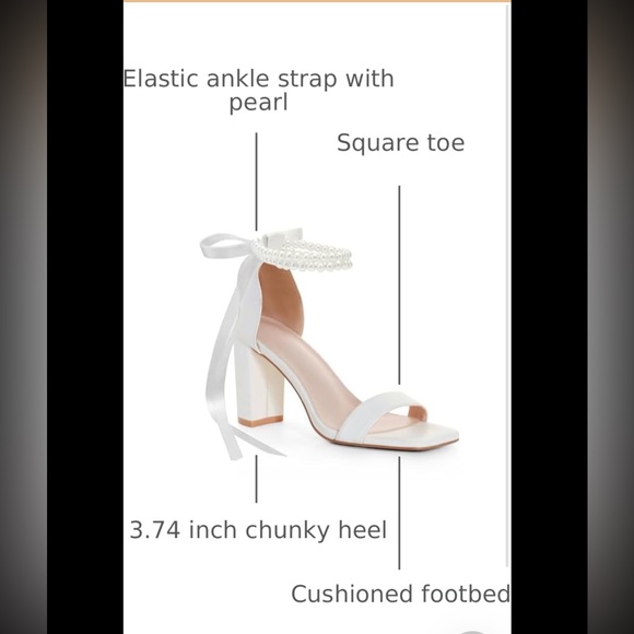 Elegant White Pearl-Embellished Women's Heels - Picture 3 of 10